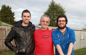 Daniel Abou-Zeid with his father and brother