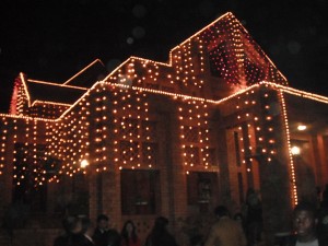 Lights on a house in Islamabad