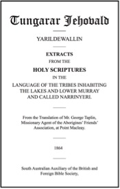 Title of original 1864 edition of the Ngarrindjeri scriptures. 