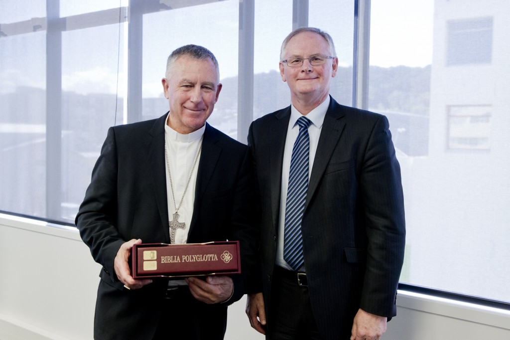 The Cardinal and head of Bible Society New Zealand.