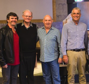 Peter Pollock, second from left, with John Anderson, right, in Brisbane