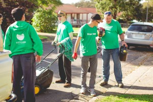 Hillsong's Street Teams at work, moving lawns, weeding and doing other odd jobs for residents in Doonside, in western Sydney.