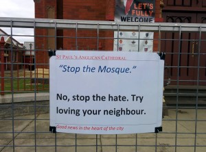 A sign outside St Paul's Anglican Cathedral in Bendigo. 