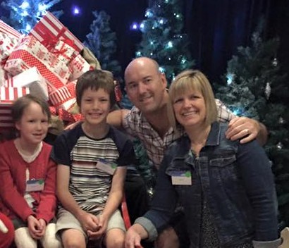 From left: Santa, Imogen, Micah, Adrian and Karen Blenkinsop.