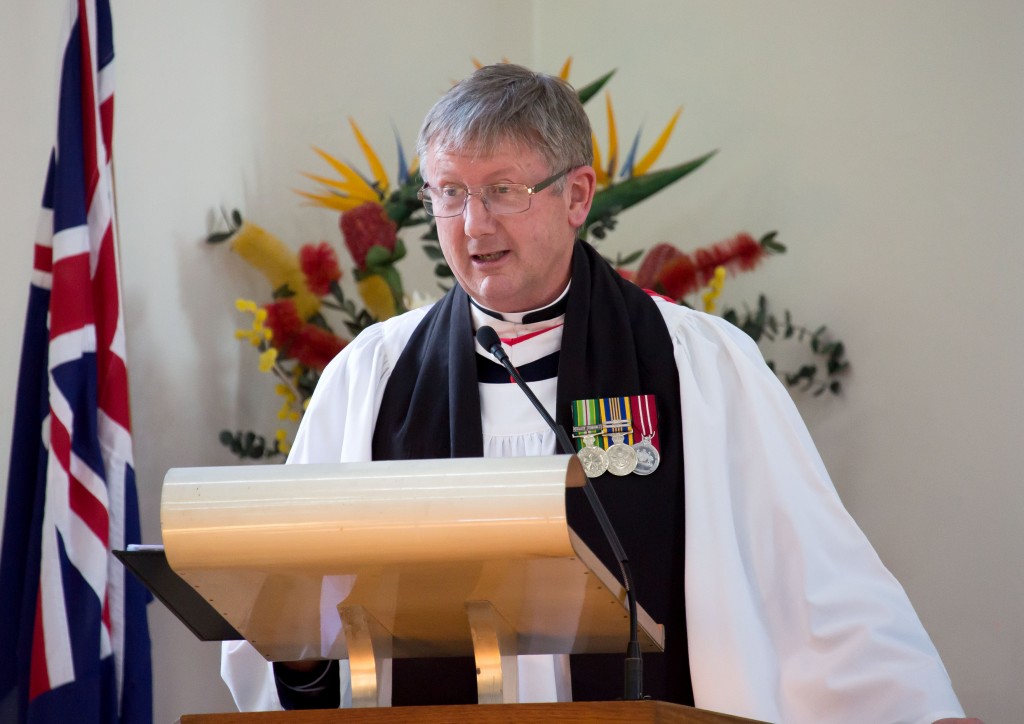 The Director General - Chaplaincy Air Force, Air Commodore Kevin Russell, delivers a sermon at a church service held at the Chapel of St. Paul at the Royal Military College Duntroon. © Commonwealth of Australia, Department of Defence