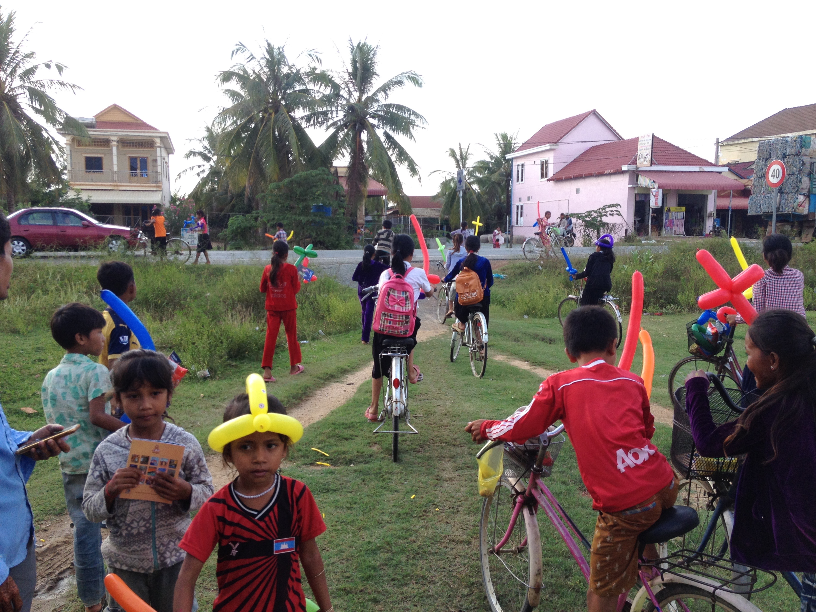 Children in a Cambodian village