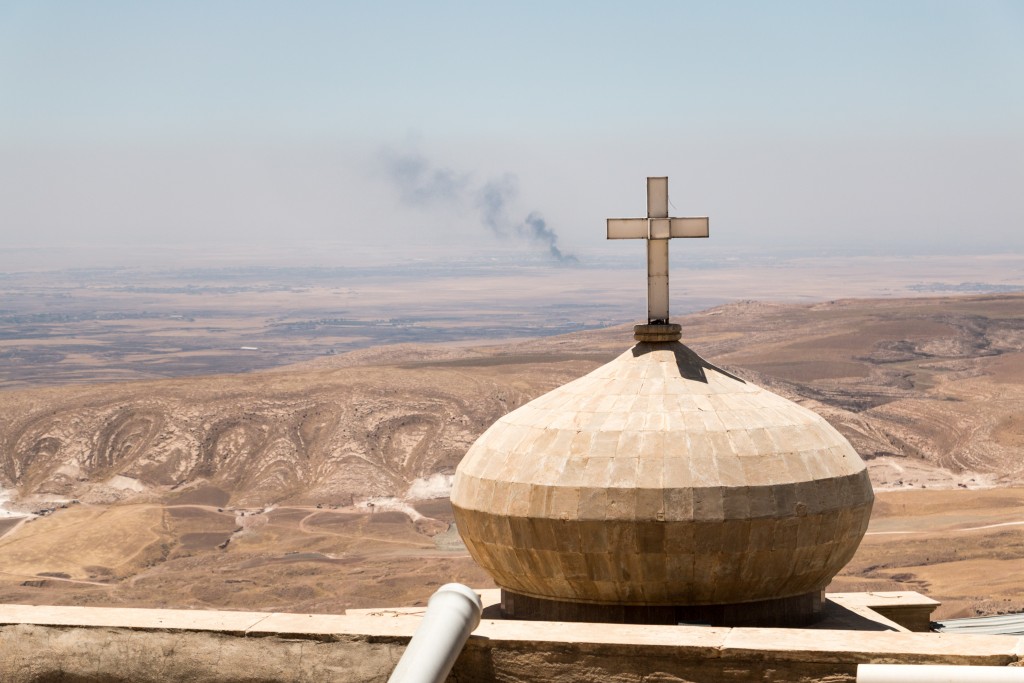 Iraq, from Church looking at smoke rising from IS frontline. Credit: Open Doors. 