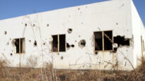 The remains of residential structures in Blue Nile State, Sudan