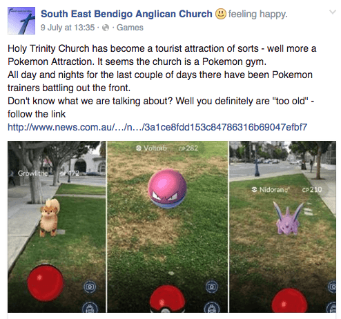 Facebook screenshot, South East Bendigo Anglican Church