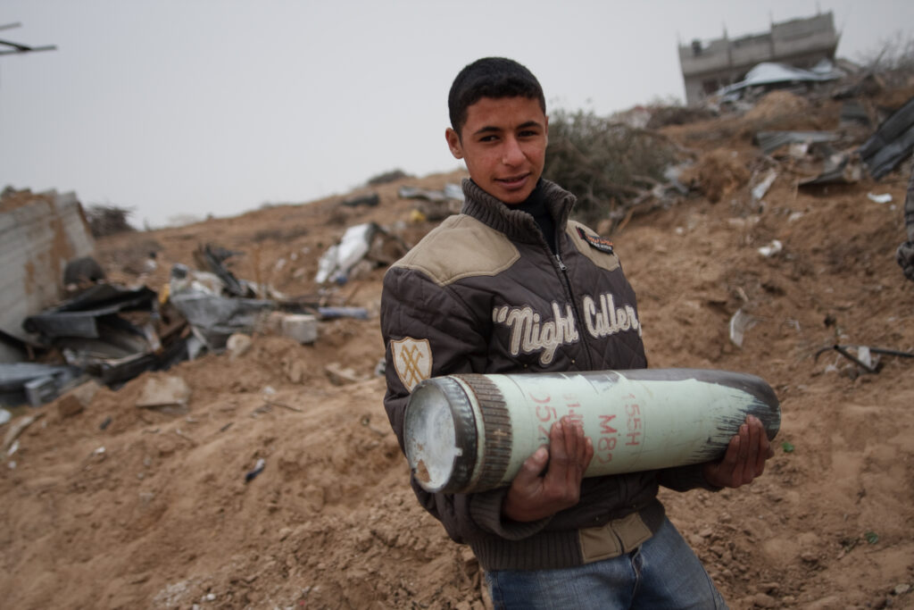 A child in Gaza city during the cease fire after the 2008-2009 Gaza conflict.