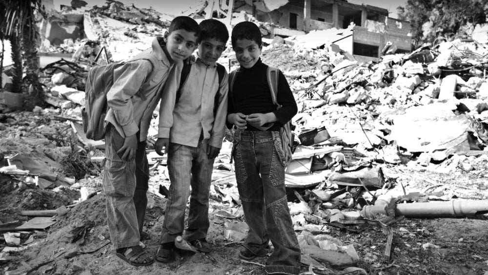 Young children in Gaza