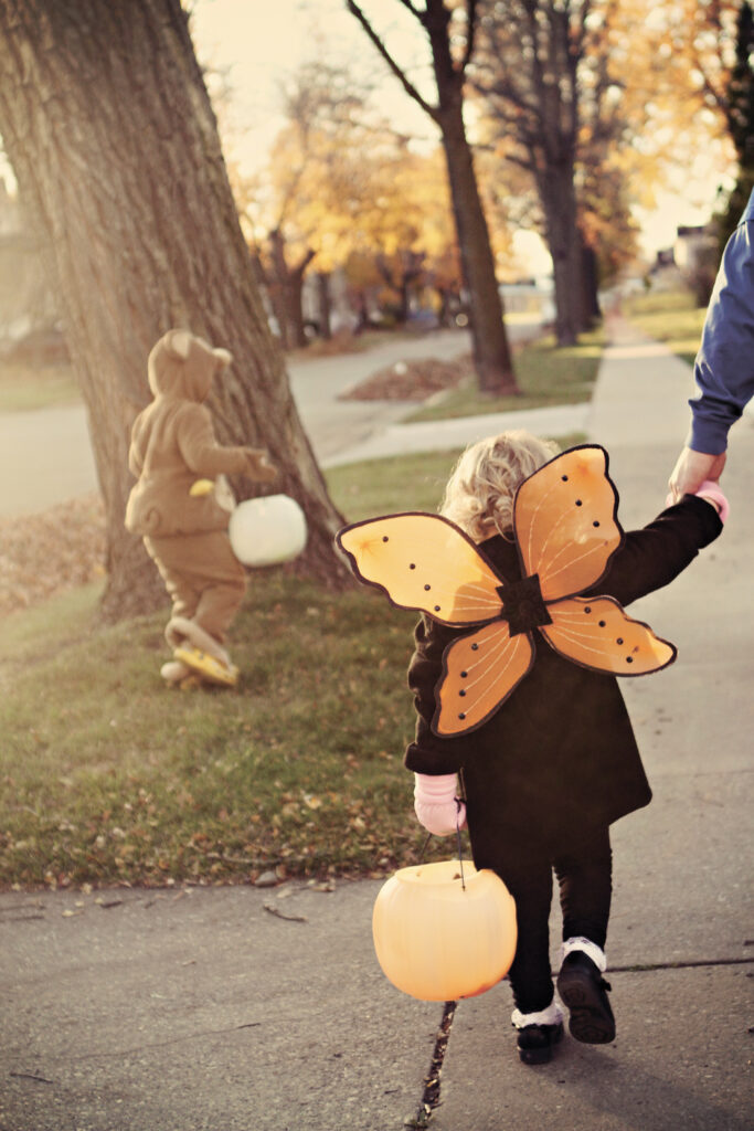 Trick of treating on Halloween