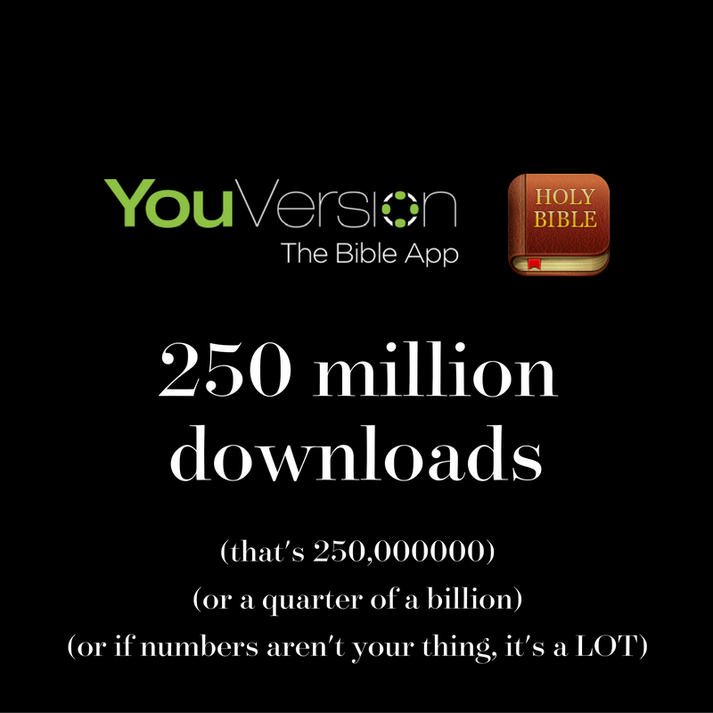 YouVersion Bible App downloaded over 250 million times