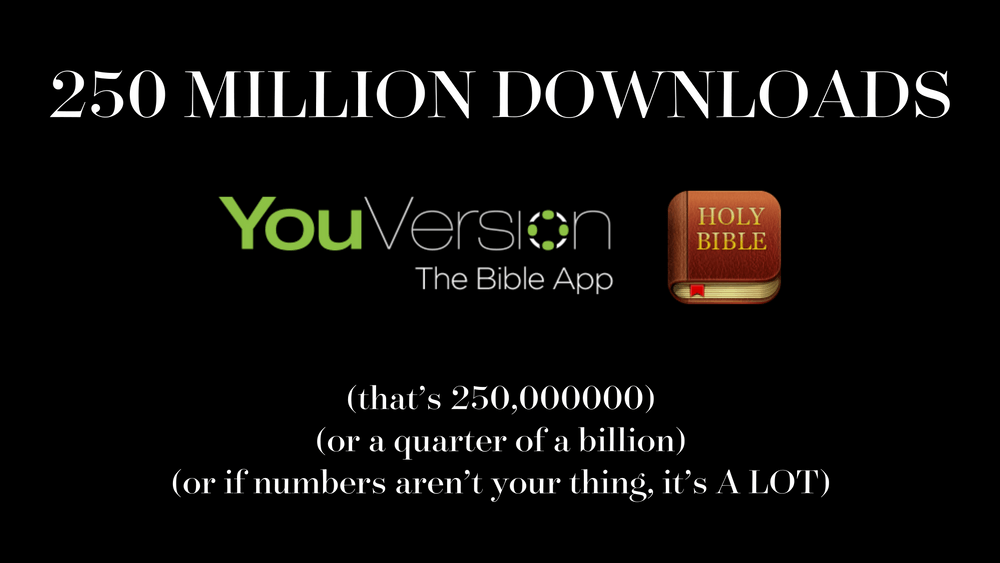 YouVersion's Bible App has been downloaded over 250 million times
