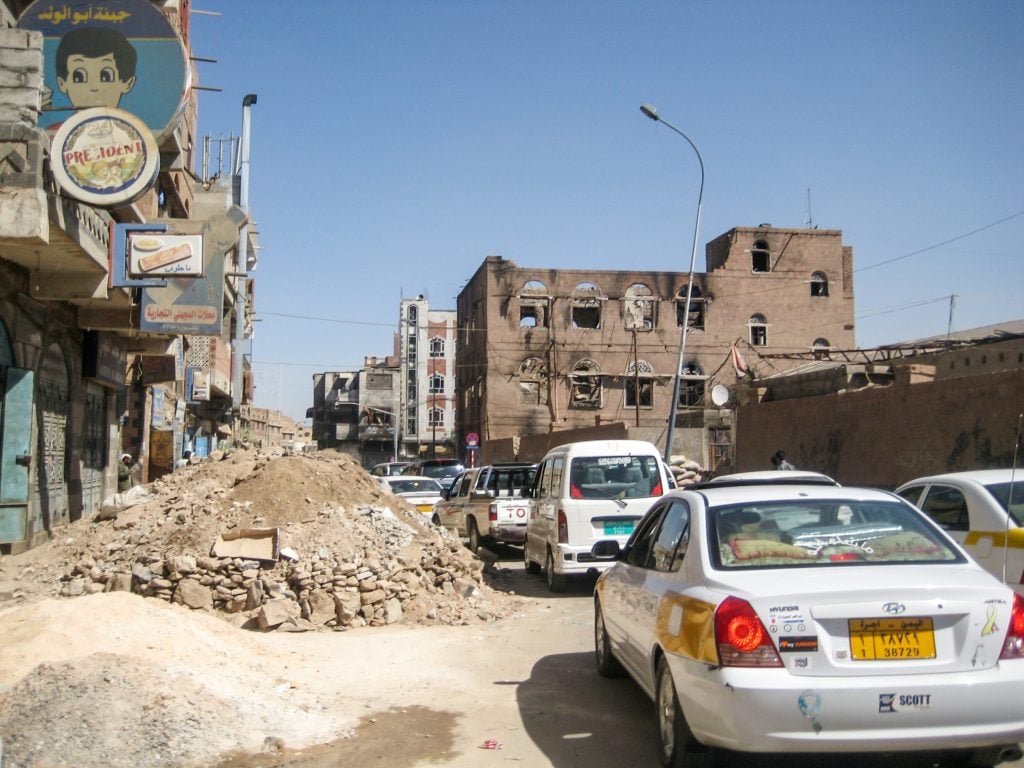 Capital of Sana'a in Yemen at early stages of fighting