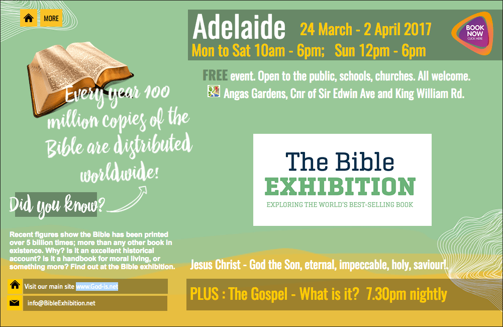 The Bible exhibition is on all week