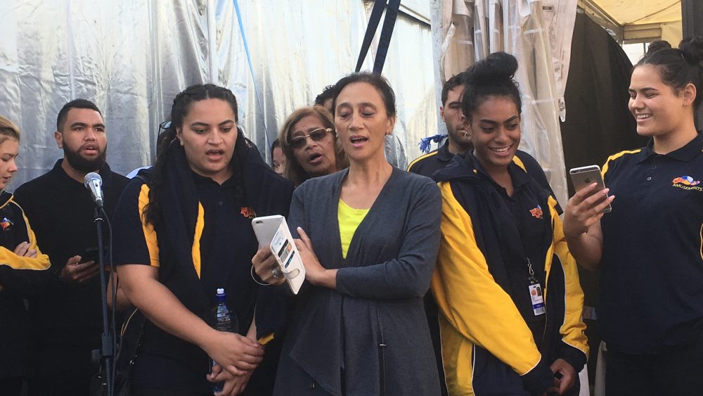 A dozen members of the Pickett family - all carnival workers - praise Jesus at the Easter Show.