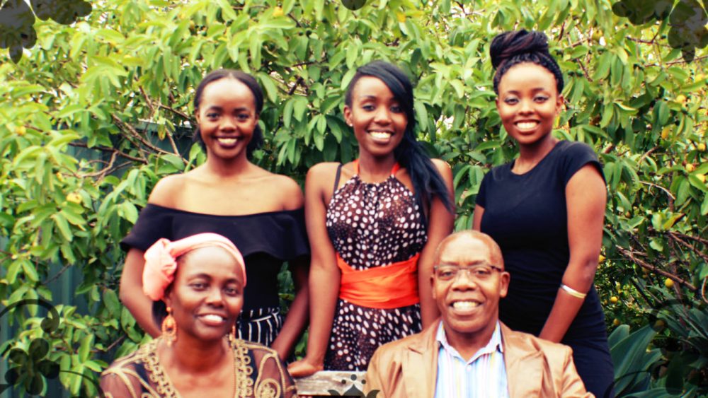 Lucy Gichuhi (bottom left) with her family
