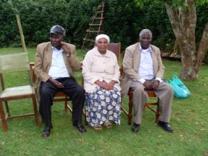 Senator Lucy Gichuhi's father Justus Weru on the left, his sister Tata Anna and his twin brother James Magma