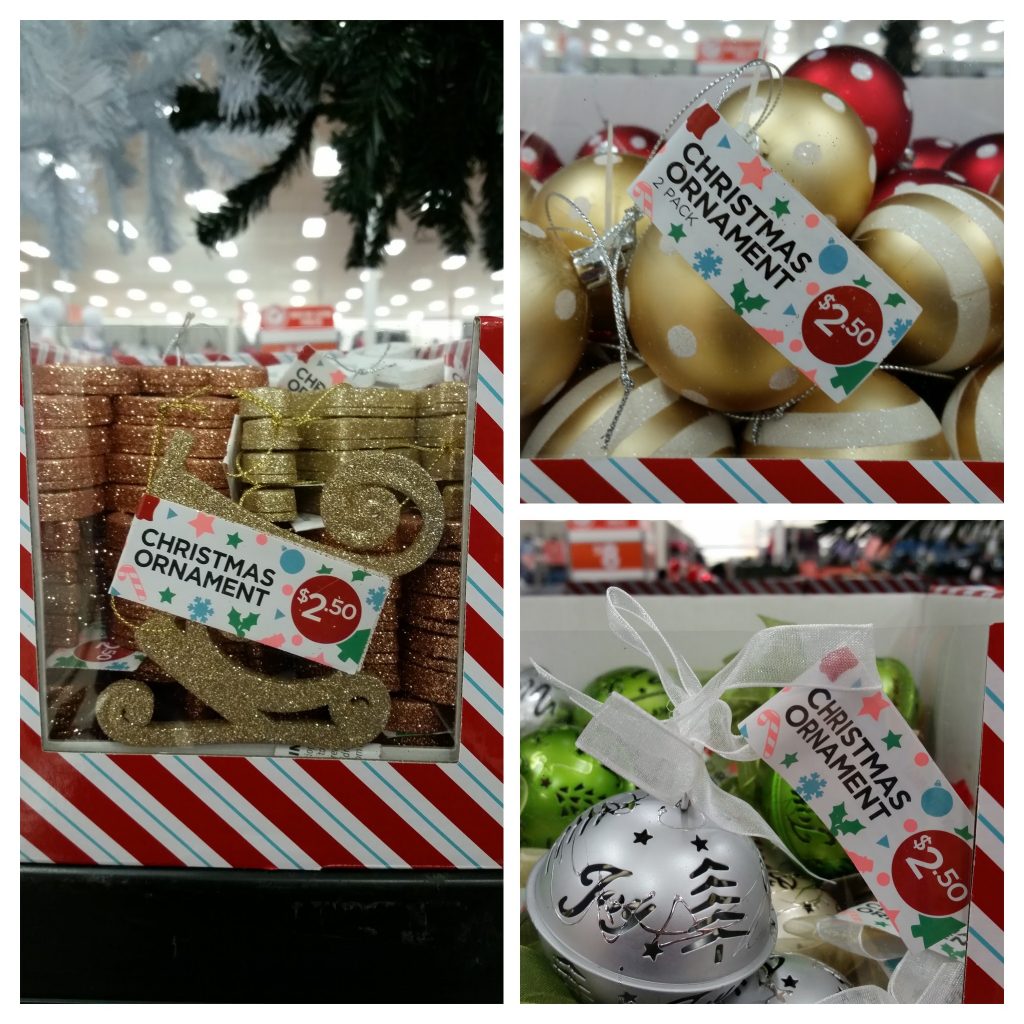 A selection of holiday ornaments clearly labelled for "Christmas".