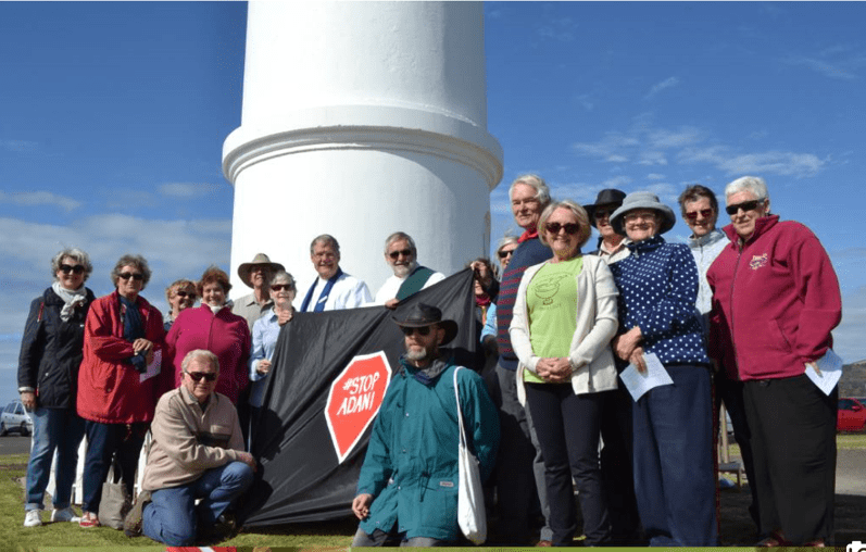 A prayer vigil was held in Kiama (pictured), and other parts of Australia, as part of the national day of action opposing the Adani coal mine in Central Queensland.