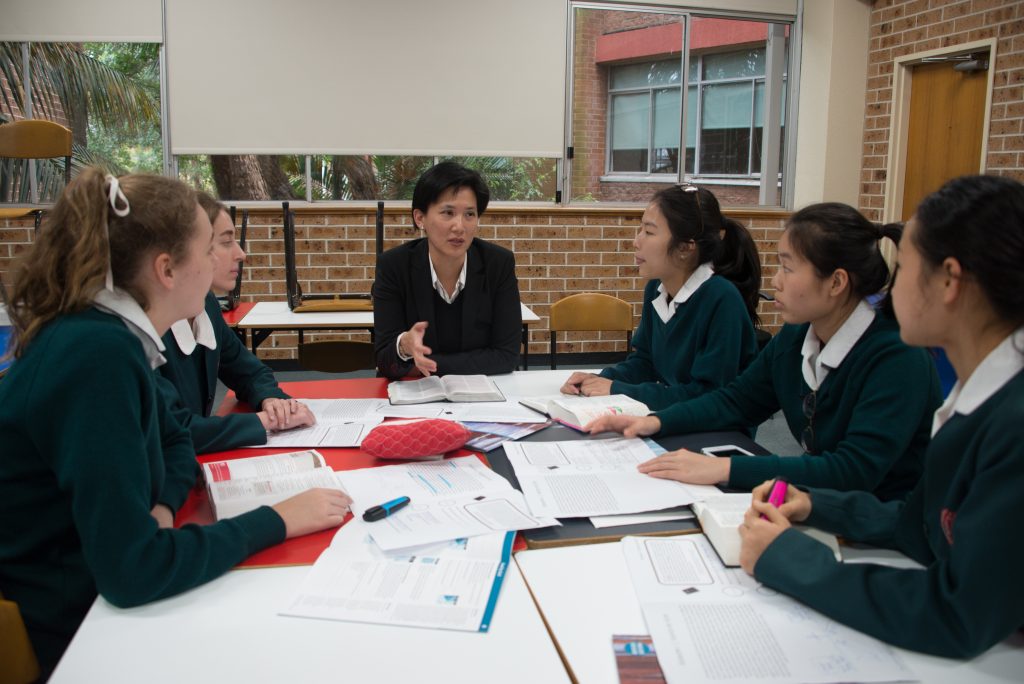 Edwina Soh leads Bible study at Presbyterian Ladies College, Sydney