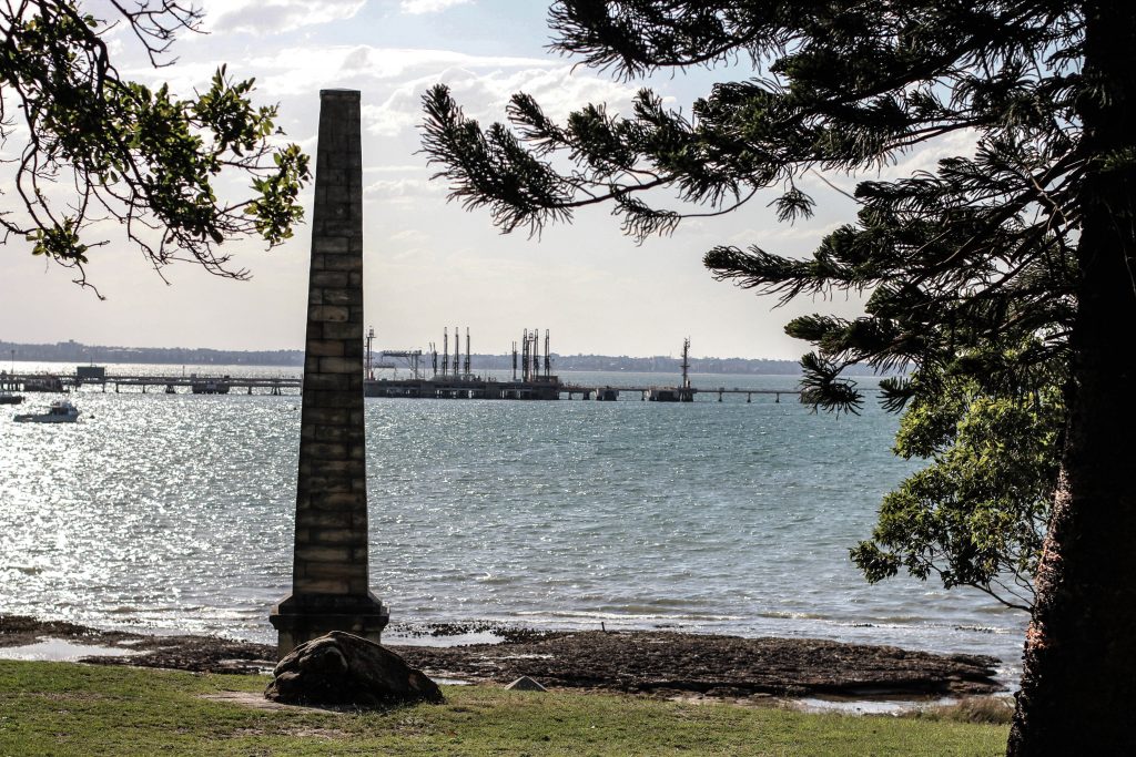 The commemorative obelisk marking Captain James Cook's landing at Kurnell. 