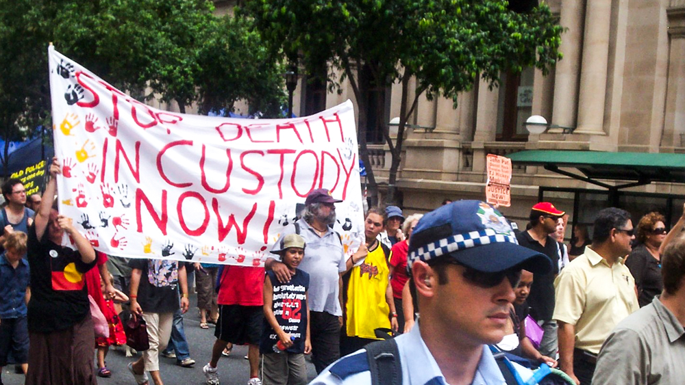 Protest against Aboriginal deaths in custody