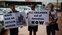 Christians protesting against refugee children in detention on Manus Island and Nauru, 2015.