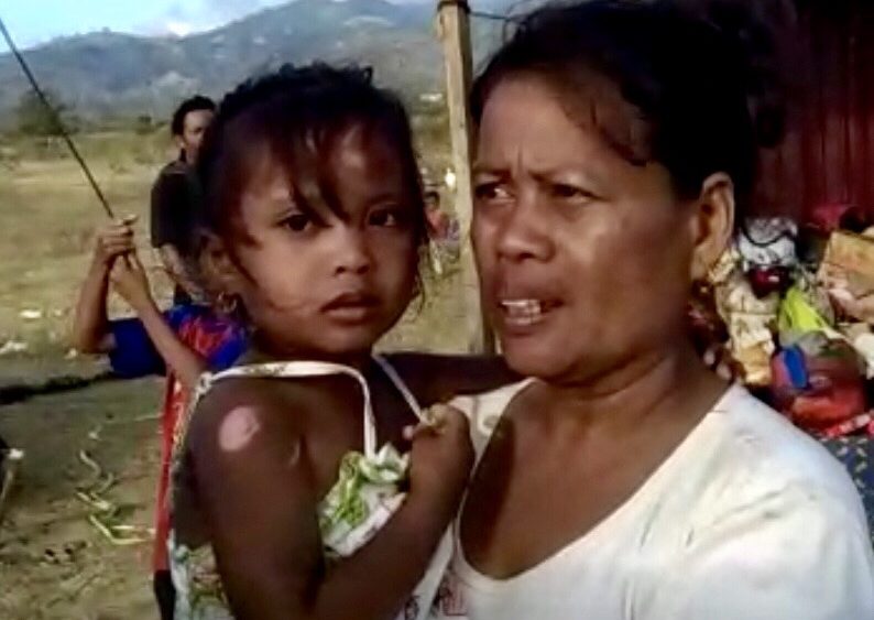 This little girl survived for 12 hours buried under mud in Palu but lost her mother.