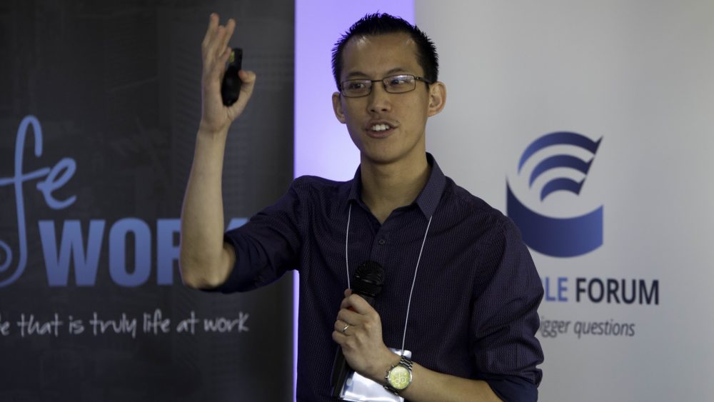 Eddie Woo speaks at the Life@Work workshop in Adelaide last weekend.