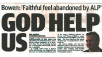 Daily telegraph headline "God Help Us"
