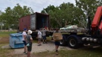 From Maitland to Katherine: unloading the truck at the Katherine Christian Convention.