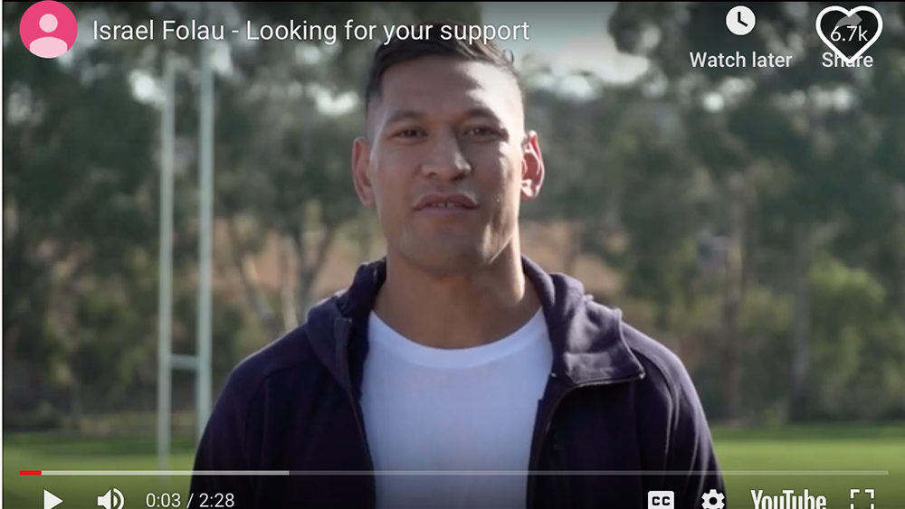 Israel Folau's GoFundMe campaign