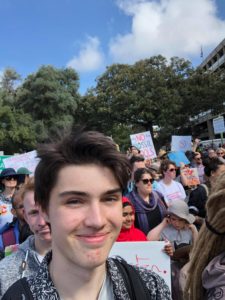 Tom Barker attends the Climate Strike in Sydney