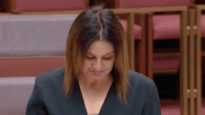 A tearful Senator Jacqui Lambie supports Medevac law repeal.