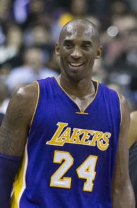 Kobe Bryant of Los Angeles Lakers, 2015. Image: Keith Allison from Hanover, MD, USA.