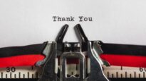 Thank you on typewriter