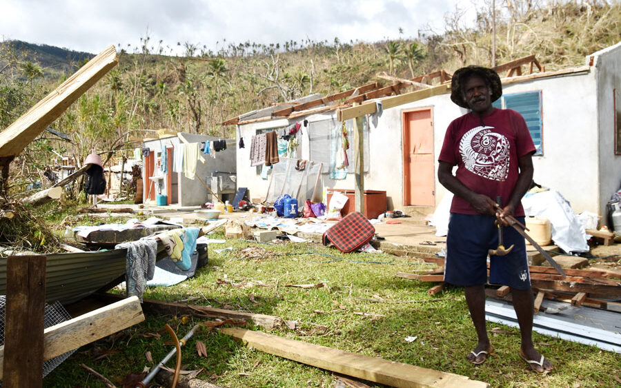 Damage from Tropical Cyclone Harold