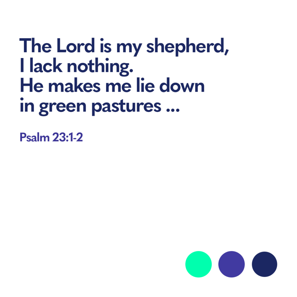 Bible verse Psalm 23 1 2