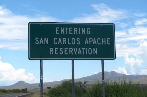 San Carlos Apache Reservation sign