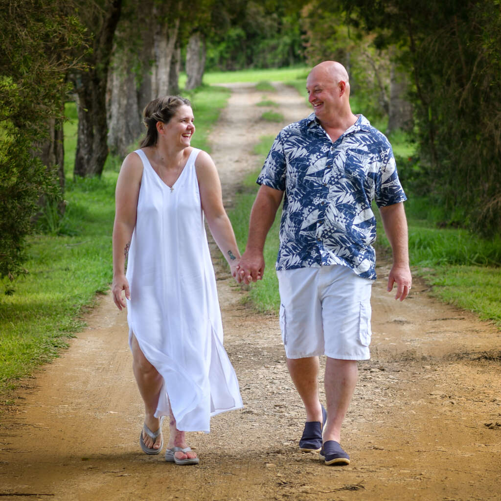 Mel and Rod on their wedding day, January 2021