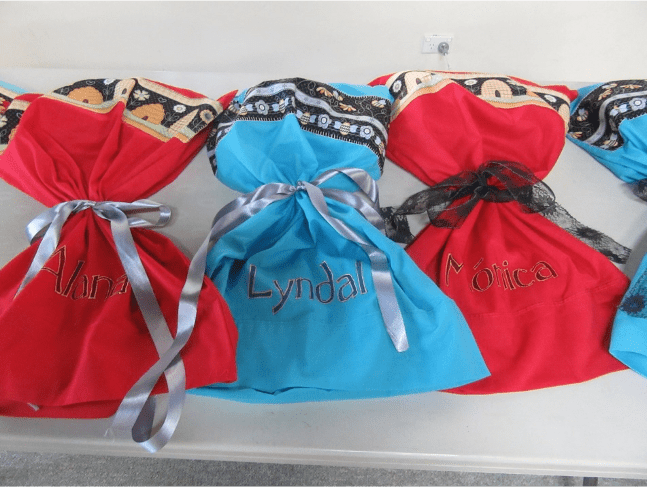 Pillowcases containing letters of love for each inmate doing the Kairos Short Course