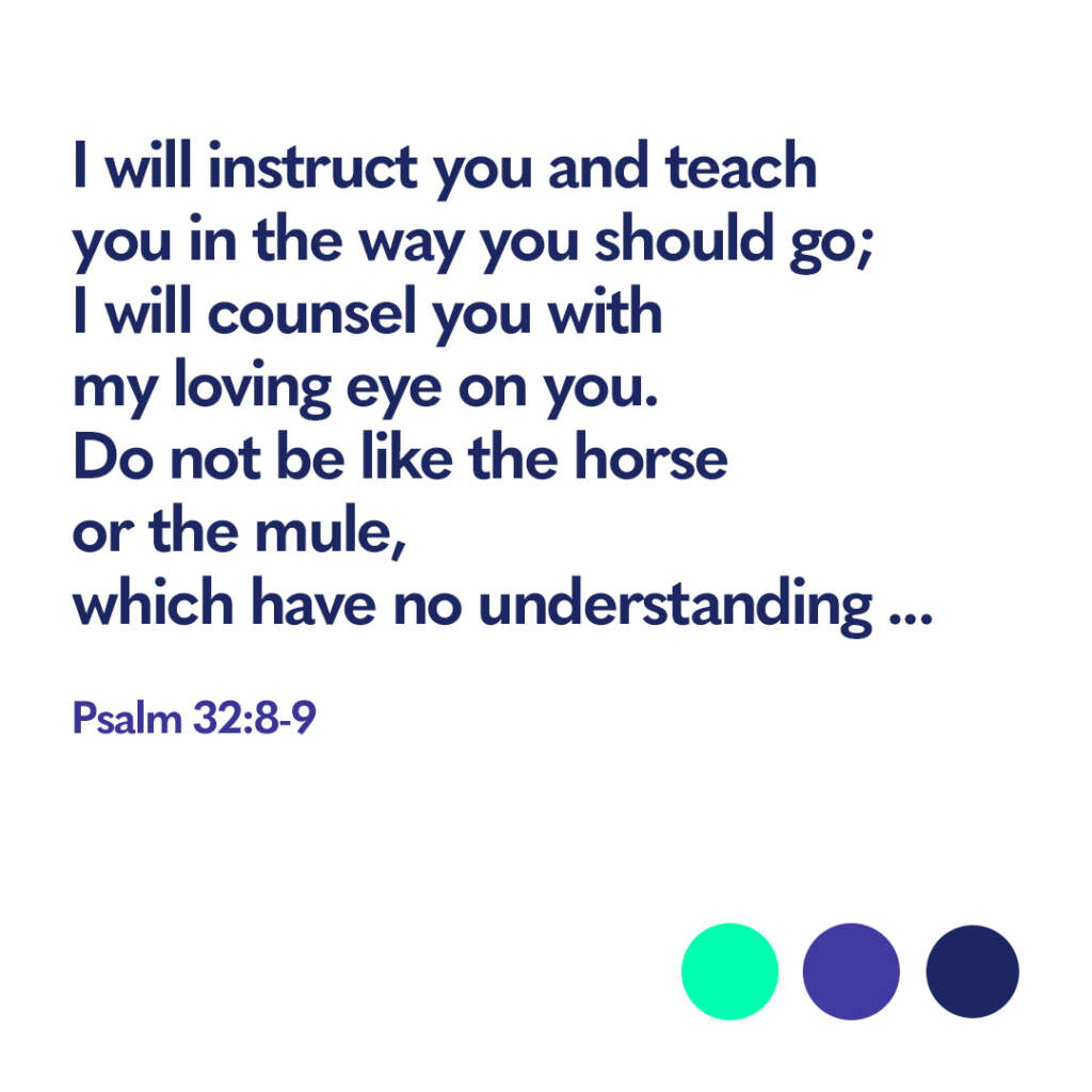 Bible verse Psalm 32 8 9