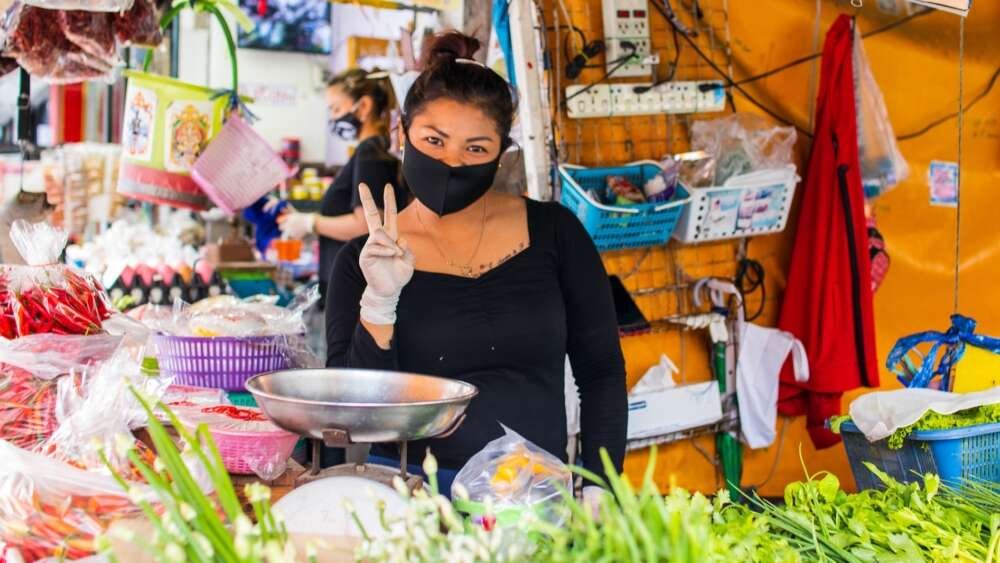 Thailand woman mask COVID