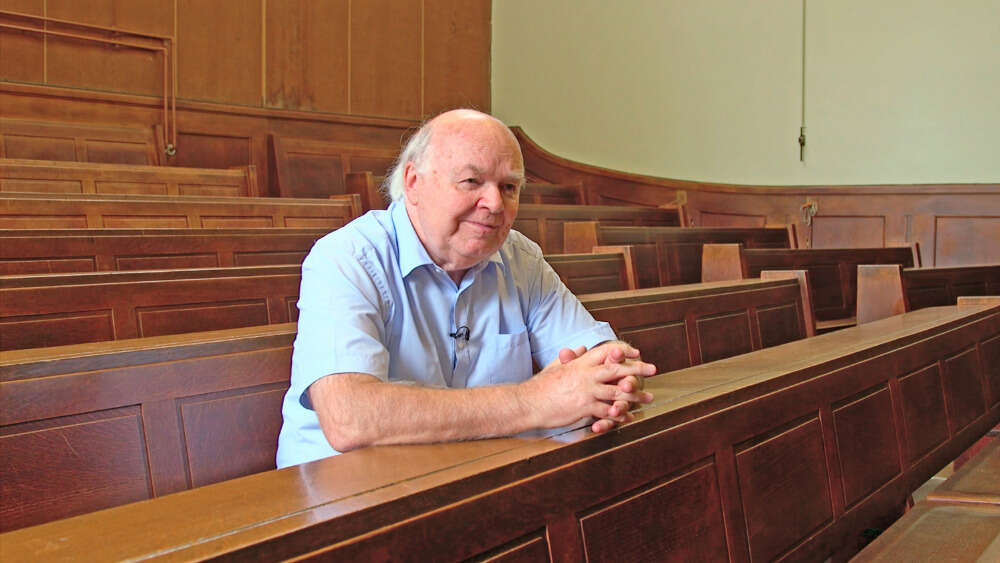 John Lennox in the C.S. Lewis lecture room at Oxford University