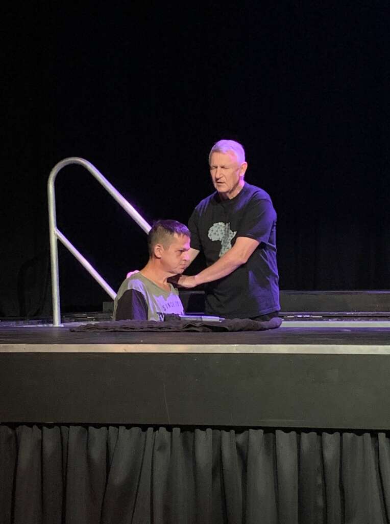 Paul baptises Shane