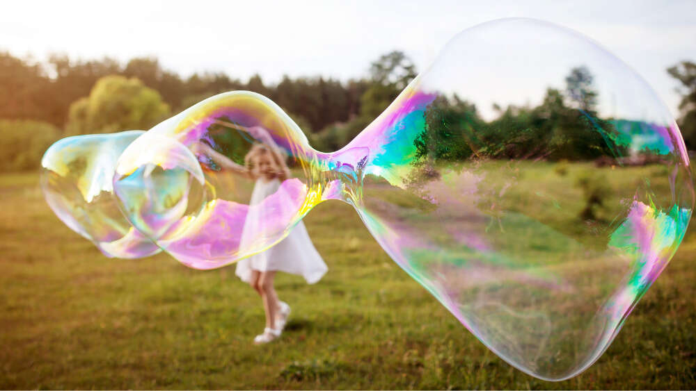 Girl in a bubble