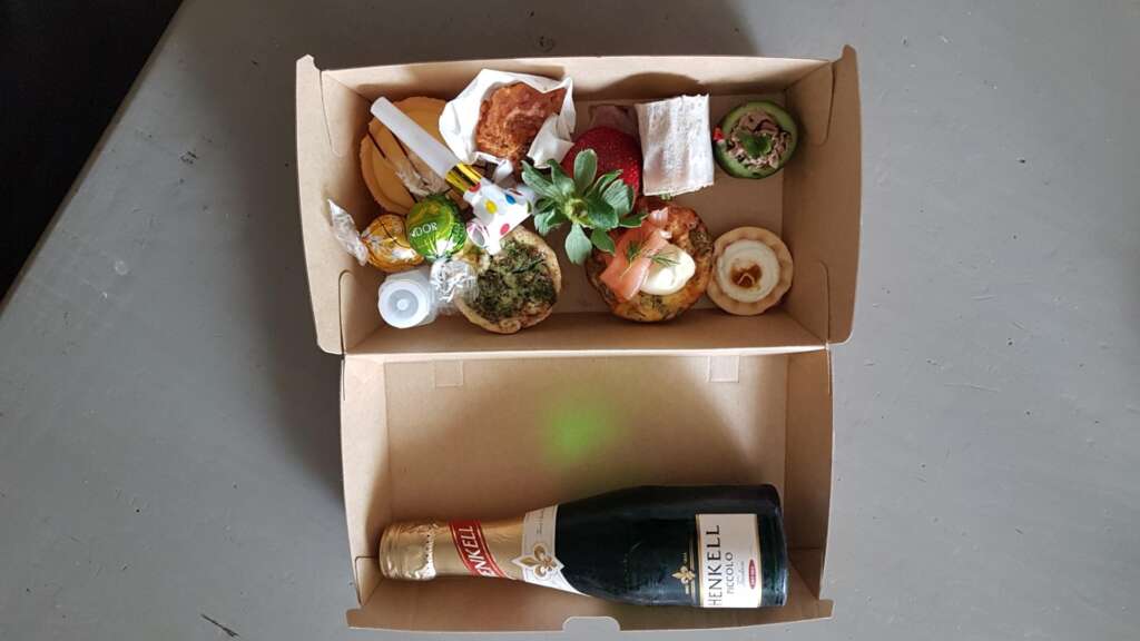 A home-delivered COVID-friendly wedding celebration box