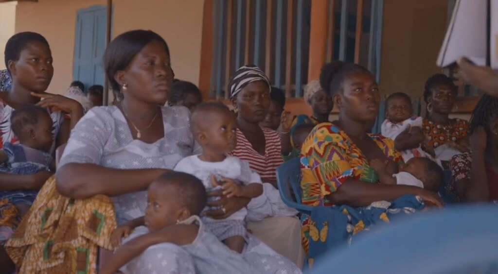 Mothers are briefed ahead of their child's vaccination